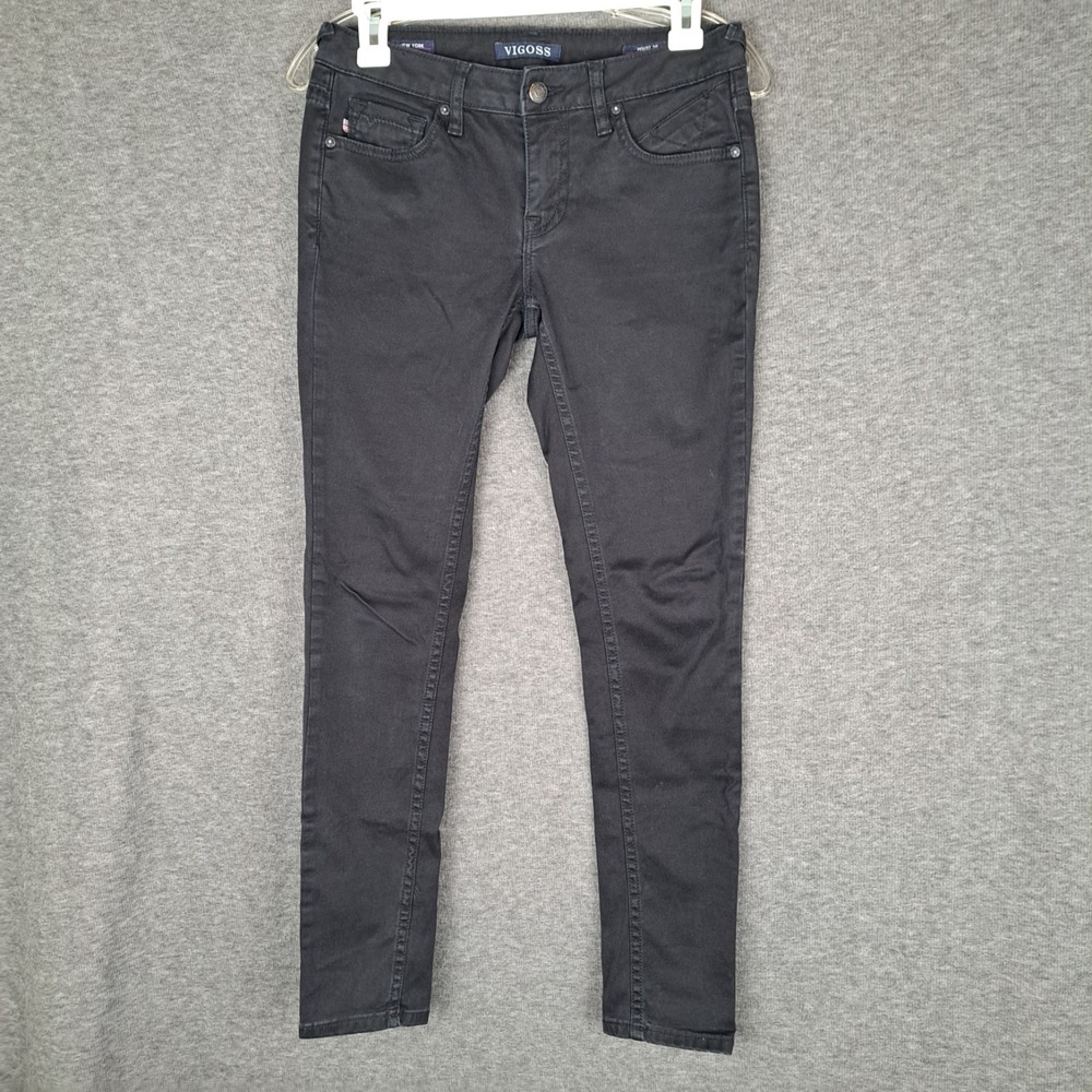 Vigoss Jeans Womens Black The New York Skinny Stretch Flap Pockets 28x28